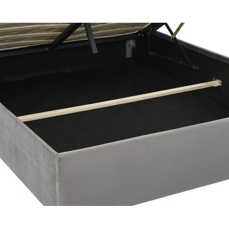 Canora Grey Adianey Grey Velvet Ottoman Double Bed Frame Wayfair.co.uk